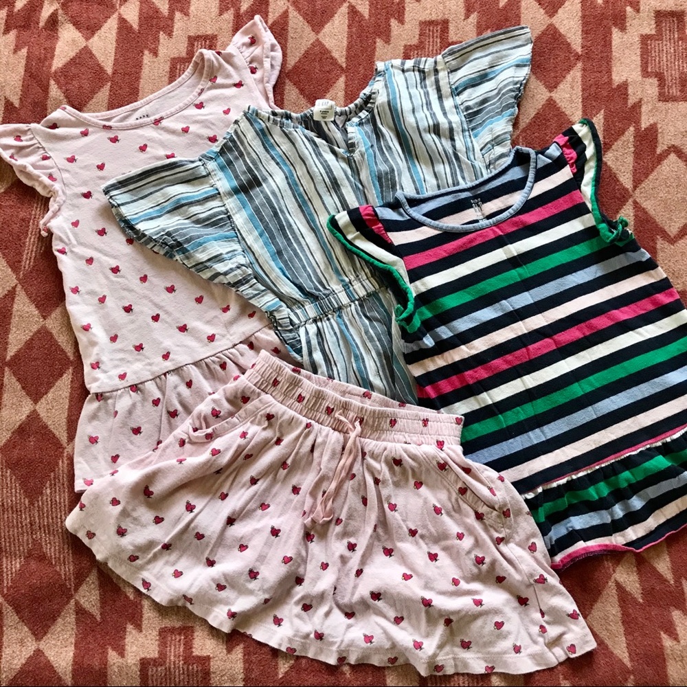 (4) GAP Shirt Skort Stripes Hearts 💕 Matching Set